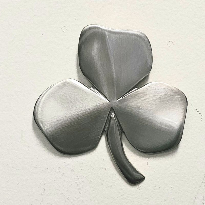 Irish Shamrock Shaped Wall Decor with Blessing Family Blessing Satin Nickel Creative Irish Gift