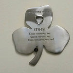  Irish Shamrock Shaped Wall Decor with Blessing Family Blessing Satin Nickel Creative Irish Gift