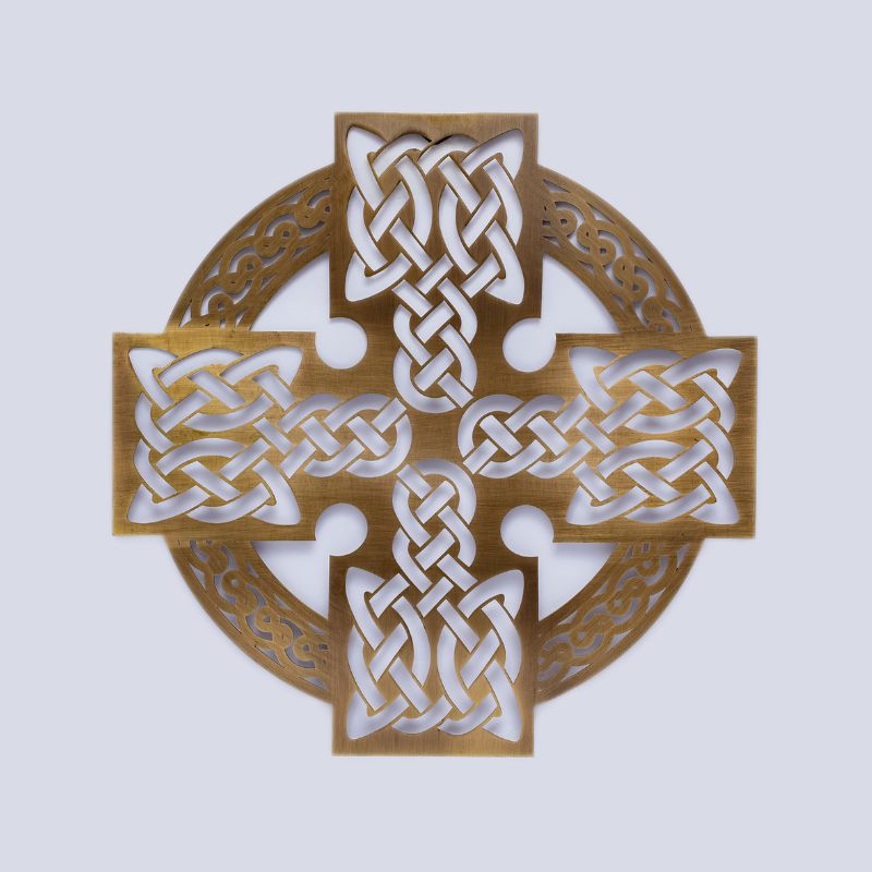 Celtic Cross Wall Hanger, Antique Brass Creative Irish Gifts