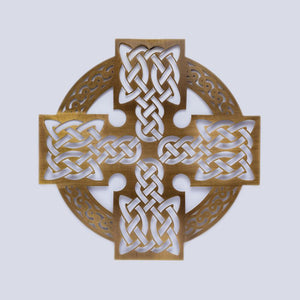 Celtic Cross Wall Hanger, Antique Brass Creative Irish Gifts