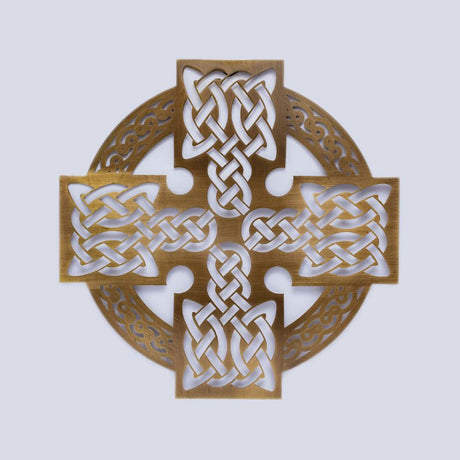 Celtic Cross Wall Hanger, Antique Brass Creative Irish Gifts