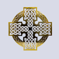 Celtic Cross Wall Hanger, Polished Brass Creative Irish Gifts