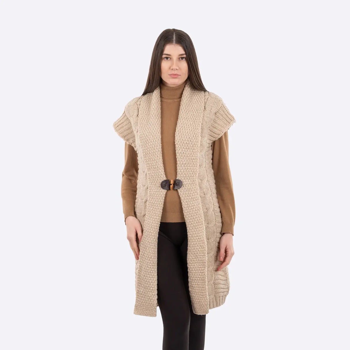 FL177-609 Ladies Virgin Wool Aran Cardigan Creative Irish Gifts
