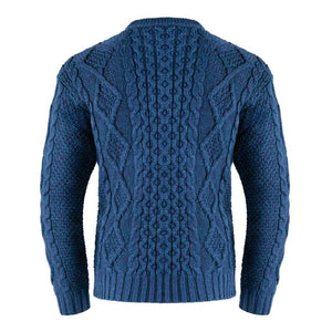 Men's Fisherman Cable Knit Sweater, Navy Back View Creative Irish Gifts