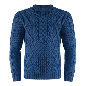 Men's Fisherman Cable Knit Sweater, Navy - Creative Irish Gifts
