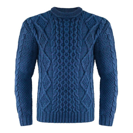 Men's Fisherman Cable Knit Sweater, Navy - Creative Irish Gifts