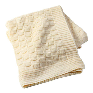 Aran Checkered Throw Blanket White studio Creative Irish Gifts