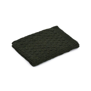 Aran Checkered Throw Blanket Green Creative Irish Gifts