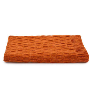 Aran Checkered Throw Blanket Savanna  Creative Irish Gifts