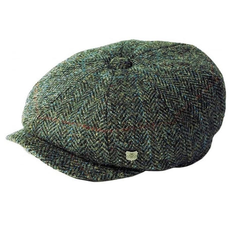 Harris Tweed 8 Piece Bakersboy Cap Green Creative Irish Gift