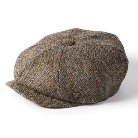 Harris Tweed 8 Piece Bakersboy Cap Brown Creative Irish Gift