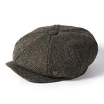 Harris Tweed 8 Piece Bakersboy Cap Dark Green Creative Irish Gift