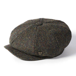 Harris Tweed 8 Piece Bakersboy Cap Dark Green Creative Irish Gift