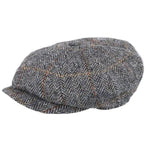 Harris Tweed 8 Piece Bakersboy Cap Grey Herringbone Creative Irish Gift