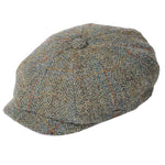 Harris Tweed 8 Piece Bakersboy Cap Green Herringbone Creative Irish Gift