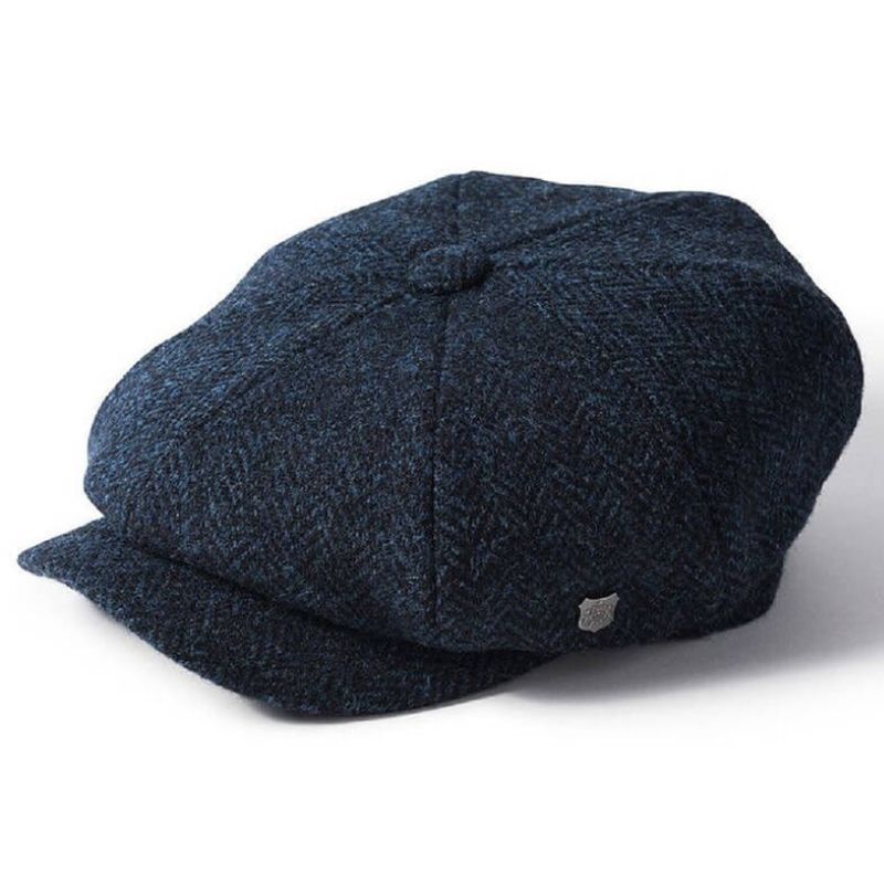 Harris Tweed 8 Piece Bakersboy Cap Blue Creative Irish Gift