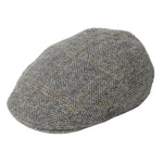 Handwoven Harris Tweed Scottish Flat Cap Grey Herringbone Creative Irish Gift