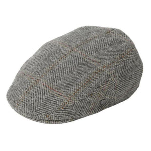 Handwoven Harris Tweed Scottish Flat Cap Grey Herringbone Creative Irish Gift