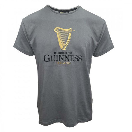 G1339 Guinness Harp Embroidery Cotton T-Shirt Creative Irish Gifts Front View
