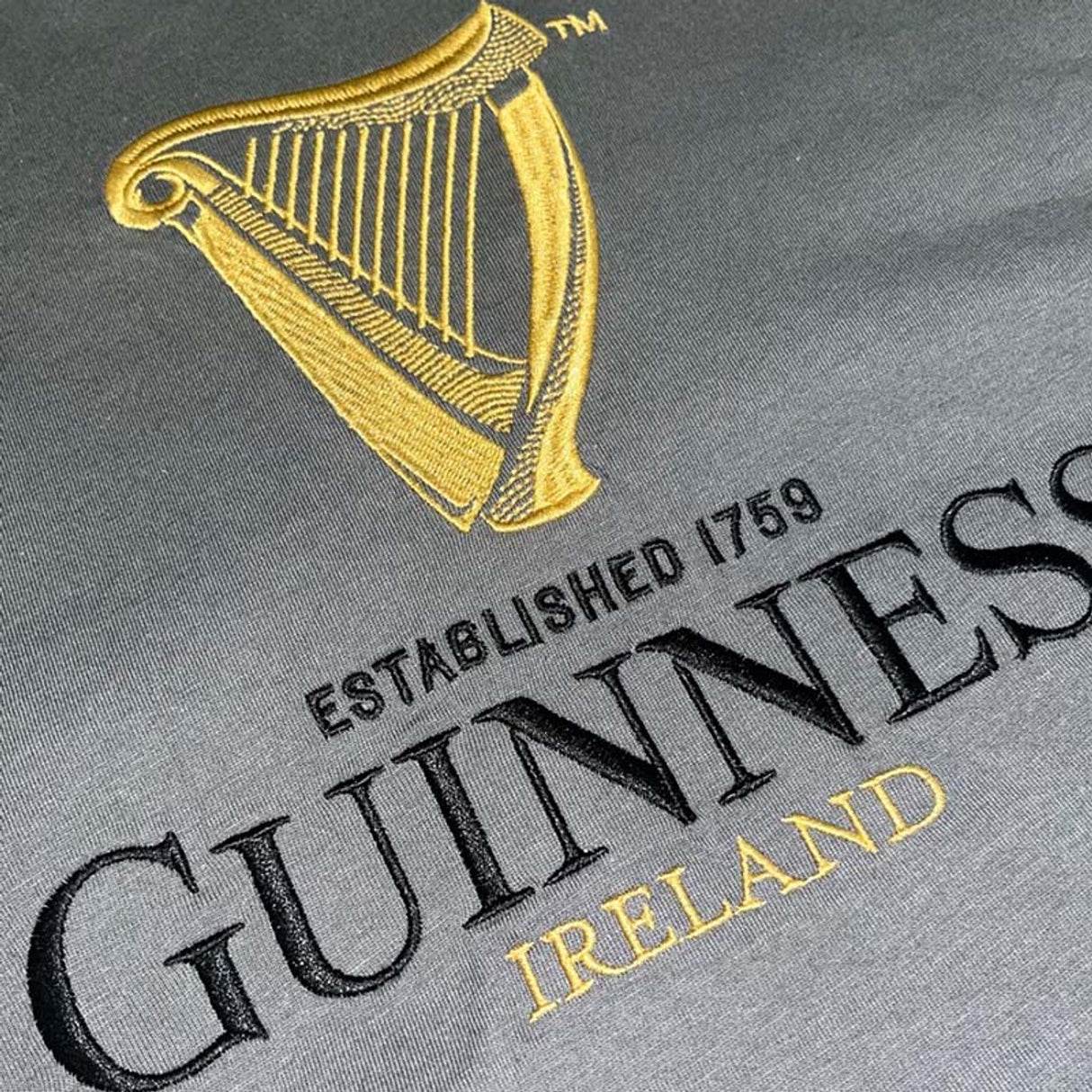G1339 Guinness Harp Embroidery Cotton T-Shirt Creative Irish Gifts Embroidery