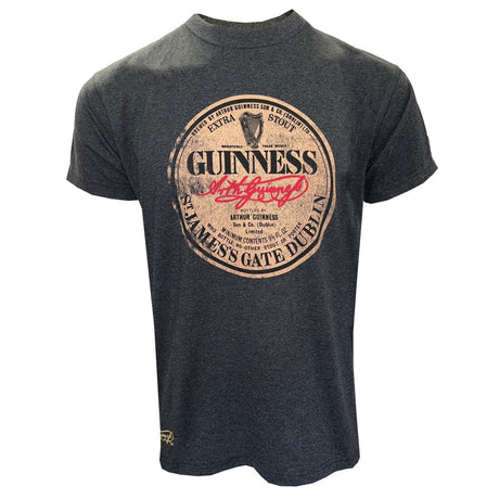 G1349 Men's Guinness Classic Label T-Shirt, Charcoal Creative Irish gift