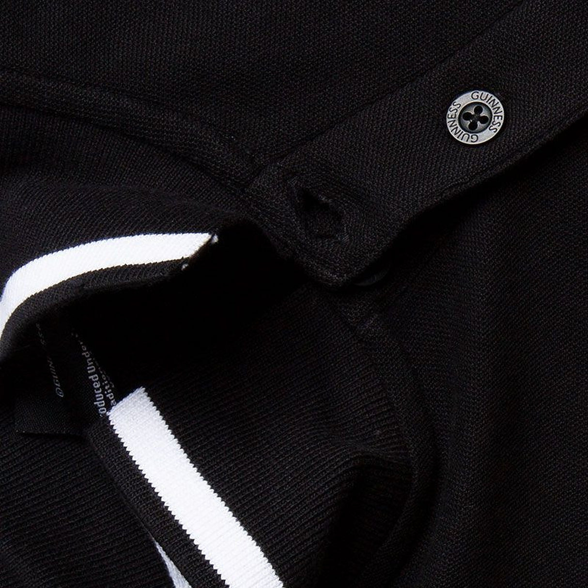 G2066 Men's Official Guinness Polo Shirt, Black Front View Creative Irish.com