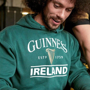 G5092 Men's Authentic Guinness Hoodie, Bottle Green Creative Irish gift.