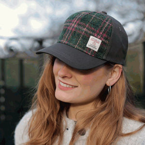 Handwoven Scottish Harris Tweed Baseball Cap Green Creative Irish Gift
