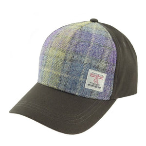 Handwoven Scottish Harris Tweed Baseball Cap Liliac Lime Creative Irish Gift