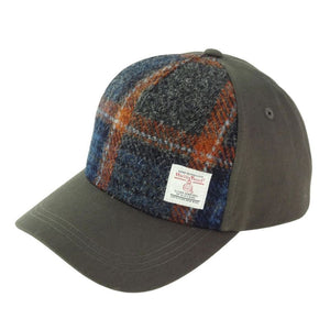 Handwoven Scottish Harris Tweed Baseball Cap Grey Rust Creative Irish Gift