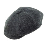 Harris Tweed Shelby Newsboy 8-Piece Cap CHARCOAL Creative Irish Gifts