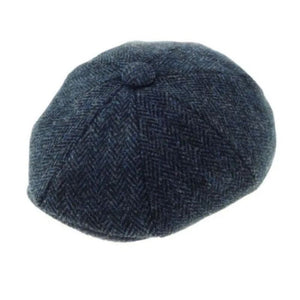 Harris Tweed Shelby Newsboy 8-Piece Cap NAVY Creative Irish Gifts