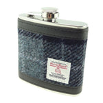 Tartan Design Harris Tweed Hip Flask Grey black Creative Irish Gifts