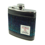 Tartan Design Harris Tweed Hip Flask Turquoise Creative Irish Gifts