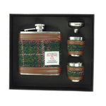 Set of Harris Tweed Hip Flask with Cups - Creative Irish Gifts
