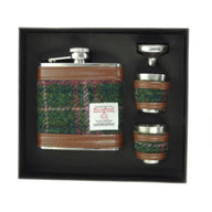 Set of Harris Tweed Hip Flask with Cups - Creative Irish Gifts