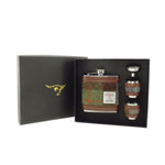 Set of Harris Tweed Hip Flask with Cups   Macleod Creative Irish Gifts