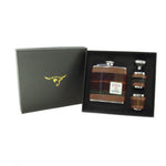 Set of Harris Tweed Hip Flask with Cups   Rust Check Creative Irish Gifts