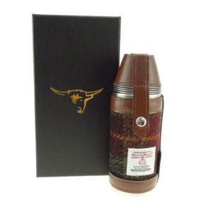 Harris Tweed Hunting Flask Gift Set Rust Check Creative Irish Gifts