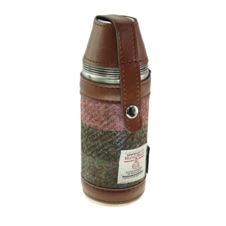 Harris Tweed Hunting Flask Gift Set Pink Green Creative Irish Gifts