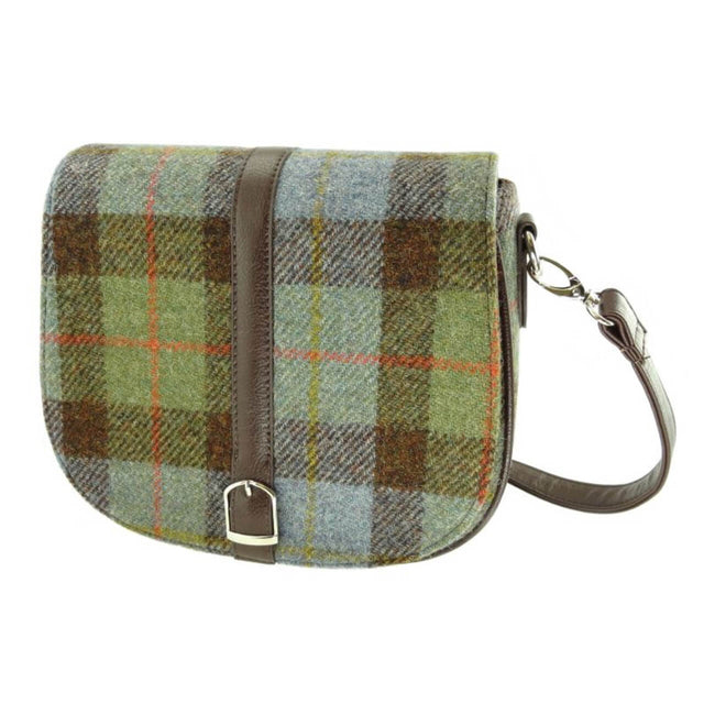 GA-LB1000-COL015 Harris Tweed & Vegan Leather Tartan Shoulder Bag, MacLeod Tartan  Creative Irish gift