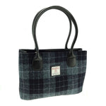 Scottish Tartan Harris Tweed Tote Bag Grey Black Creative Irish Gifts