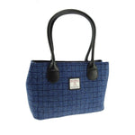 Scottish Tartan Harris Tweed Tote Bag Blue Weave Creative Irish Gifts
