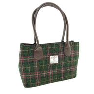 Scottish Tartan Harris Tweed Tote Bag Dark Green Creative Irish Gifts