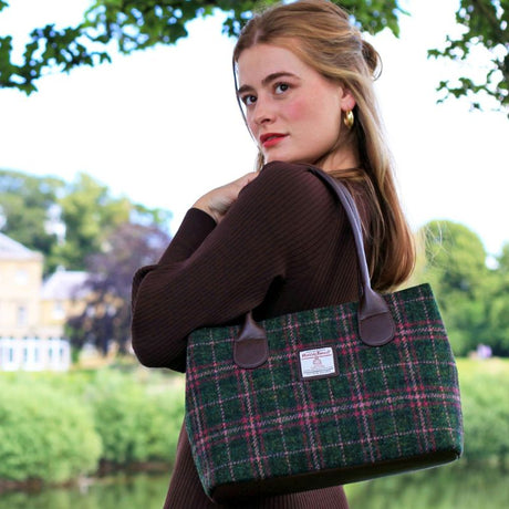 Scottish Tartan Harris Tweed Tote Bag Lifestyle Creative Irish Gifts