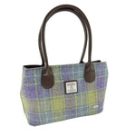 Scottish Tartan Harris Tweed Tote Bag Lilac Lime Creative Irish Gifts