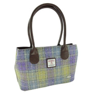 Scottish Tartan Harris Tweed Tote Bag Lilac Lime Creative Irish Gifts