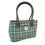 Scottish Tartan Harris Tweed Tote Bag Duck Egg Creative Irish Gifts