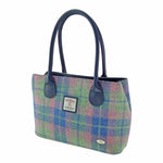 Scottish Tartan Harris Tweed Tote Bag Soft Blue Creative Irish Gifts