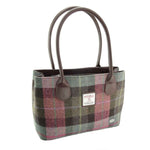 Scottish Tartan Harris Tweed Tote Bag Muted Green Creative Irish Gifts